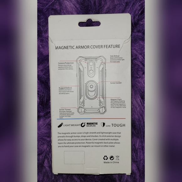 Magnetic Armor Cellphone Cover for LG Aristo - Picture 2 of 2